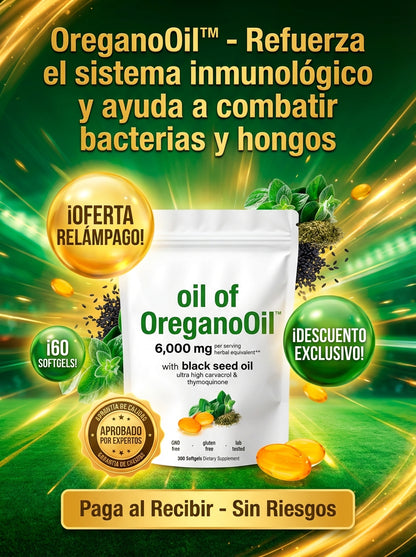 OreganoOil (60) Aceite de orégano - Refuerza el sistema inmunológico y ayuda a combatir bacterias y hongos – 60 Softgels