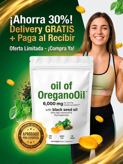 OreganoOil (60) Aceite de orégano - Refuerza el sistema inmunológico y ayuda a combatir bacterias y hongos – 60 Softgels