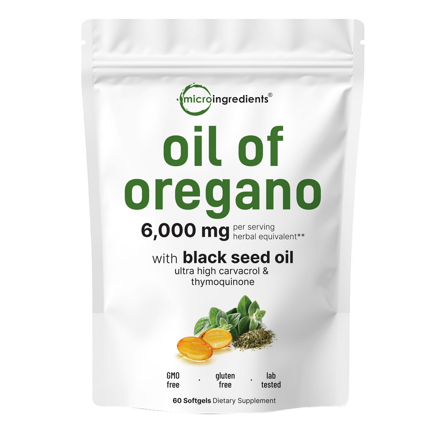 OreganoOil (60) Aceite de orégano - Refuerza el sistema inmunológico y ayuda a combatir bacterias y hongos – 60 Softgels