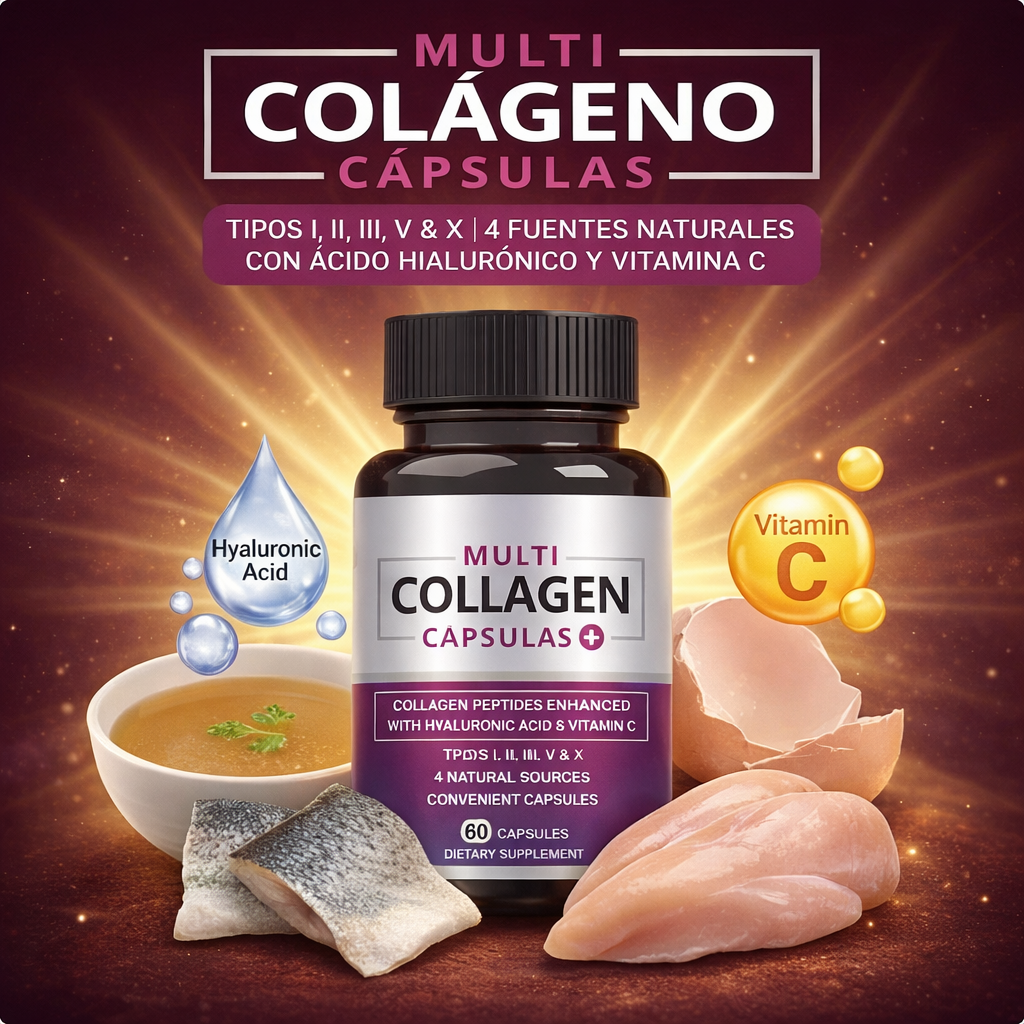 Multi Colágeno™ – Piel Radiante, Cabello y Uñas Fuertes - 60 Cápsulas