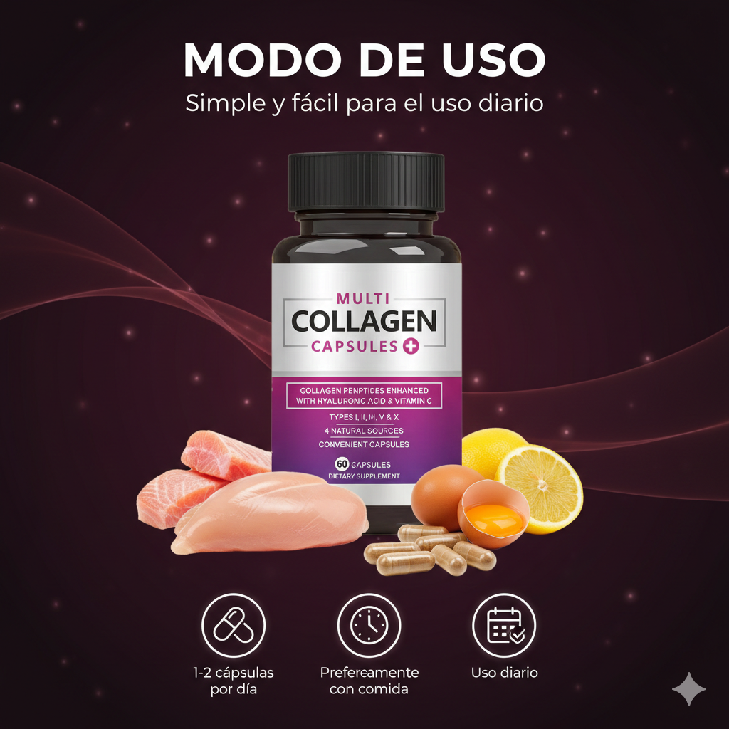 Multi Colágeno™ – Piel Radiante, Cabello y Uñas Fuertes - 60 Cápsulas