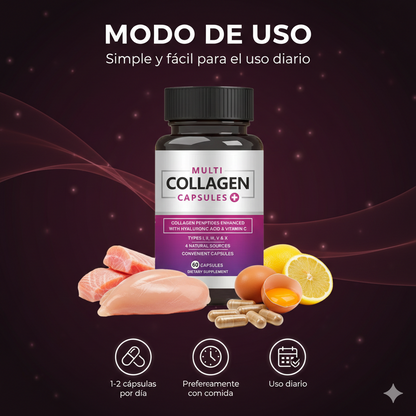 Multi Colágeno™ – Piel Radiante, Cabello y Uñas Fuertes - 60 Cápsulas