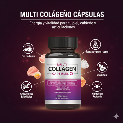 Multi Colágeno™ – Piel Radiante, Cabello y Uñas Fuertes - 60 Cápsulas