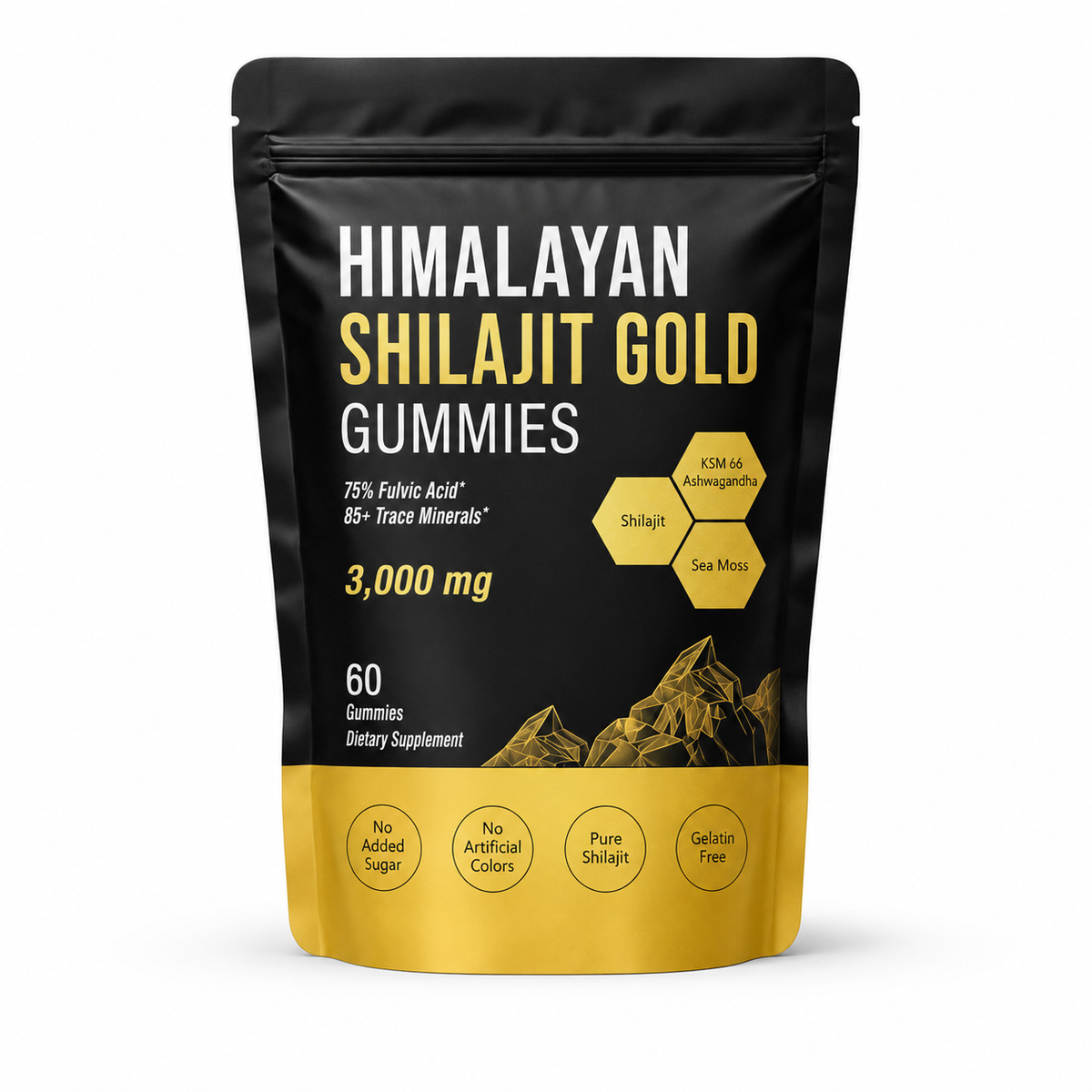 Shilajit Gold 3000 mg con ashwagandha – 60 gomitas - vista 1